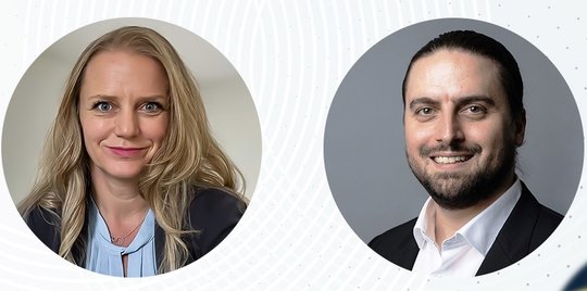 Product Leadership Coach Stephanie Leue in neuer Funktion und Sandro Inguscio, der die neue Digital-Einheit leitet...     (Bild: RMS/zVg)