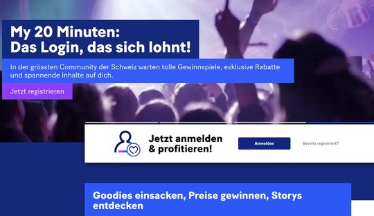 Wettbewerbe, Preise, Rabatte: «My 20 Minuten» lässt Konsumherzen höher schlagen... (Bild: Screenshot)