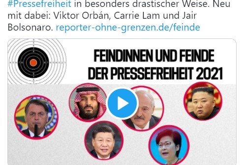 Reporter ohne Grenzen hat weltweit mindestens 37 «Feindinnen und Feinde der Pressefreiheit» ausgemacht...