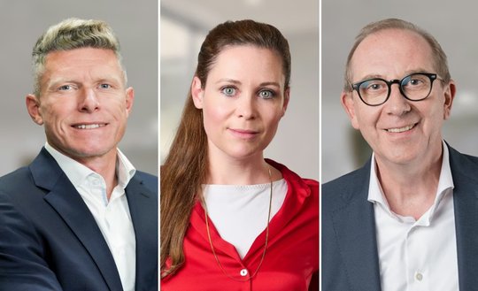 Neu auf der HWZ-Kommandobrücke: Frithjof Müller (l.), Meike Wiemann-Hügler und Peter Statz... (Bild: zVg)