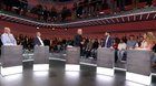 Alfred Heer, Philipp Bregy, Moderator Sandro Brotz, Cédric Wermuth und Sibel Arslan (v.l.)...    (Bild Screenshot/SRF-«Arena»)