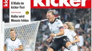 Die zweimal wöchentlich erscheinende Sportzeitschrift «Kicker» widmet in ihrer Ausgabe vom Donnerstag die Titelseite ganz den deutschen Spielerinnen...            (Bild: Ausriss Twitter)