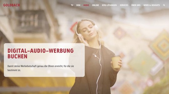 Das neue Team soll für Kunden medienübergreifend Content-Konzepte in den Bereichen Digital, Print, Audio oder anderen Formaten entwickeln... (Bild Goldbach/Screenshot)