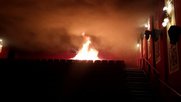 Brand während des Filmfestivals Kiew