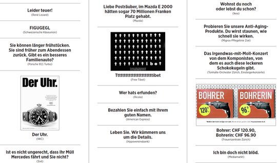 Die favorisierten Slogans reichen bis in die 1960er-Jahre zurück: Ausschnitt der Shortlist. (Bild © ADC)