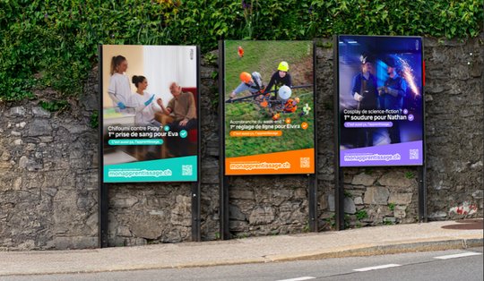 Plakate und Social Media: Waadt wirbt bei Jungen und ihren Eltern für die Lehre... (Bild: zVg)