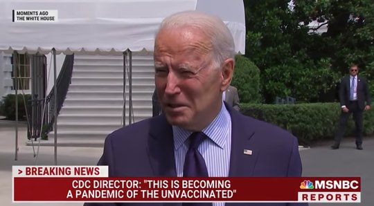 «Sie bringen Menschen um», sagt Joe Biden auf die Frage, was er zu Plattformen wie Facebook in Bezug auf Corona-Falschinformationen meine... (Bild: Screenshot MSNBC)