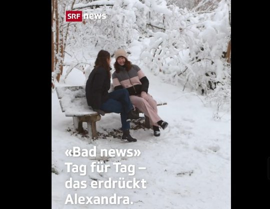 Alexandra Krucker erzählt, wie ihr die Nachrichtenflut psychisch zugesetzt hat... (Bild: Screenshot srf.ch)