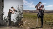 Das preisgekrönte Foto in Syrien (l.) und der Remake mit einem neuen Leben in der Toscana...    (Bilder: Mehmet Aslan, The Guardian)