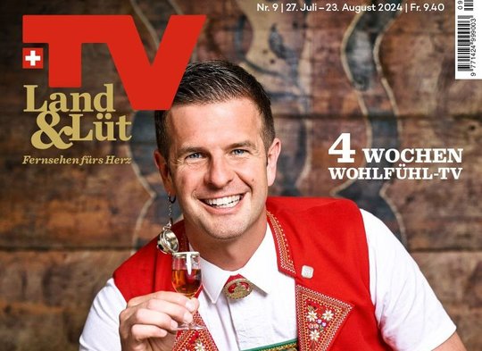 Nicolas Senn ist Coverstar des Jubiläumshefts und Co-Gastgeber des Jubiläumsfests... (Bild: Screenshot «TV Land & Lüt»)