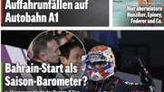 Aufmacher der Boulevardzeitung zum Auftakt in Bahrain. Für Roger Benoit ist es das 799. Mal vor Ort in der Formel-1... (Bild Screenhot «Blick»)