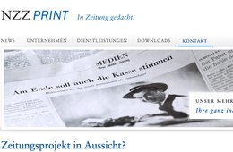 Werbung für Zeitungsdruck im Web