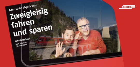 360-Grad-Kampagne von Theguys will Reisende in der Schweiz auf die verschiedenen Attraktionen der Rhätischen Bahn aufmerksam machen… (Bild: RhB/zVg)