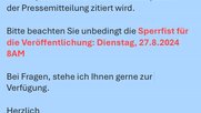 Immer mehr Unternehmen setzen Sperrfristen für ihre Medienmitteilungen... (Bild: Screenshot)