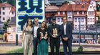 Moderatorin Bigna Silberschmidt, Christian Brändle, Direktor des Museums für Gestaltung und Marketingleiterin Clelia Kanai Baldini, sowie Creative Director Chi-Long Trieu vom Office for Typography mit APG-CEO Markus Ehrle (Bild: AWS, Patrick Straub/zVg)