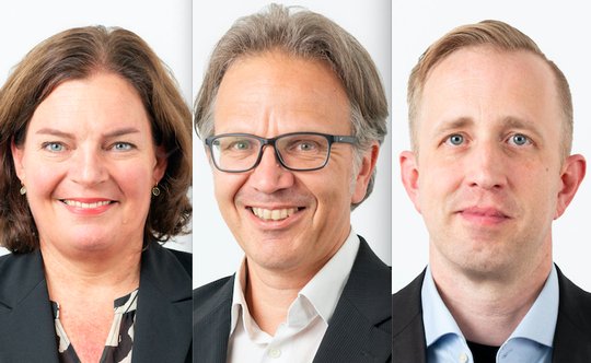 Angela Maier, Arne Gottschalck und Ulrich Hanke (v.l.n.r.) verstärken das neue Team unter der Leitung von Mark Böschen... (Bild: zVg)