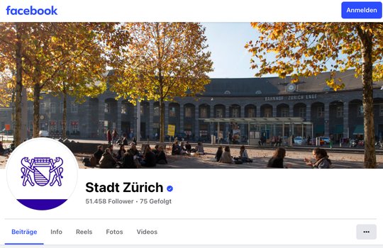 Die Städte und Gemeinden in der Romandie erreichen deutlich mehr User als jene diesseits des Röstigrabens... (Bild: Screenshot Facebook Stadt Zürich)