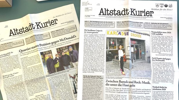 Vorher - nachher: Der «Altstadt-Kurier» mit Relaunch durch den neuen Redaktionsleiter Lorenz Steinmann...   (Bild: zVg)