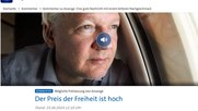 Assange auf freiem Fuss: Anders als viele andere Medien spricht die ARD-«Tagesschau» von einem bitteren Tag für die Pressefreiheit... (Bild: Screenshot)