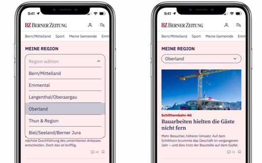 Wer im Berner Oberland lebt, muss sich nicht mehr erst durch die News aus dem Seeland klicken... (Bild zVg)