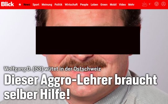 Presserat: Trotz Balken identifizierbar... «Blick» findet: Anonymisierung gelungen, der Beschwerdeführer habe «nur von sich selbst» erkannt werden können...