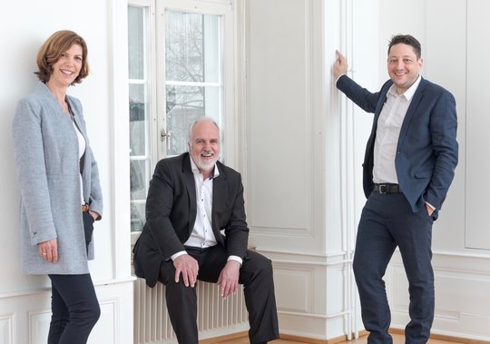 Die drei neuen Polsan-Partner: Sandra Hügli-Jost, Reto Wiesli und Yvan Rielle (r.)... (© Bild zVg)