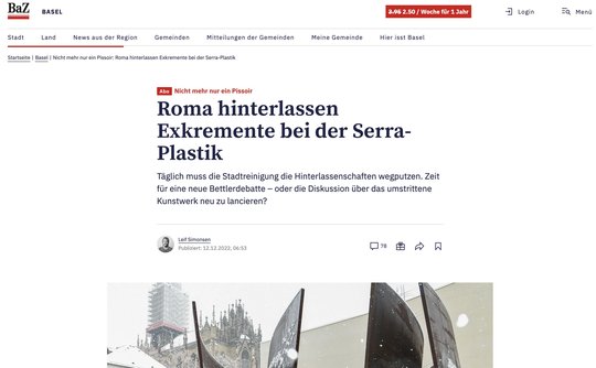 Im Titel des Beitrags sieht der Presserat eine Verletzung des Wahrheitsgebots und des Diskriminierungsverbots… (Screenshot bazonline.ch)