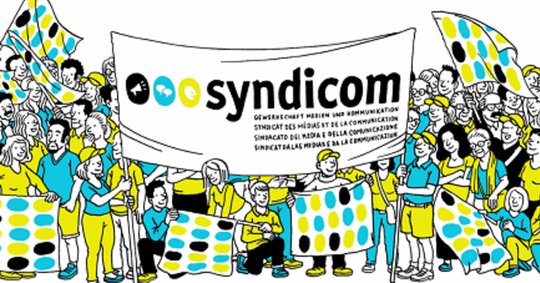 Finden nicht alles so sympathisch, wie es in diesem Cartoon den Anschein macht: die kämpferischen Beobachterinnen und Beobachter von Syndicom...       (Grafik: Syndicom)