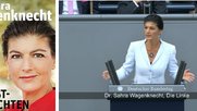 Das Cover zum Bestseller «Die Selbstgerechten» von Sahra Wagenknecht. Pointiert sind auch ihre Aussagen im Bundestag...       (Bilder: Campus-Verlag, Youtube) 