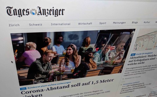 Der Onlineauftritt des «Tages-Anzeigers» wird von nur 11 Prozent der Befragten wöchentlich aufgerufen...